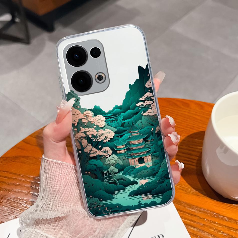 Чехлы для телефона Oppo Reno 13 Pro Повседневный Цветочный Прозрачная Задняя Крышка Для Oppo Reno13 Pro 13Pro 5G Мягкий Тонкий Защита от Падений Корпус