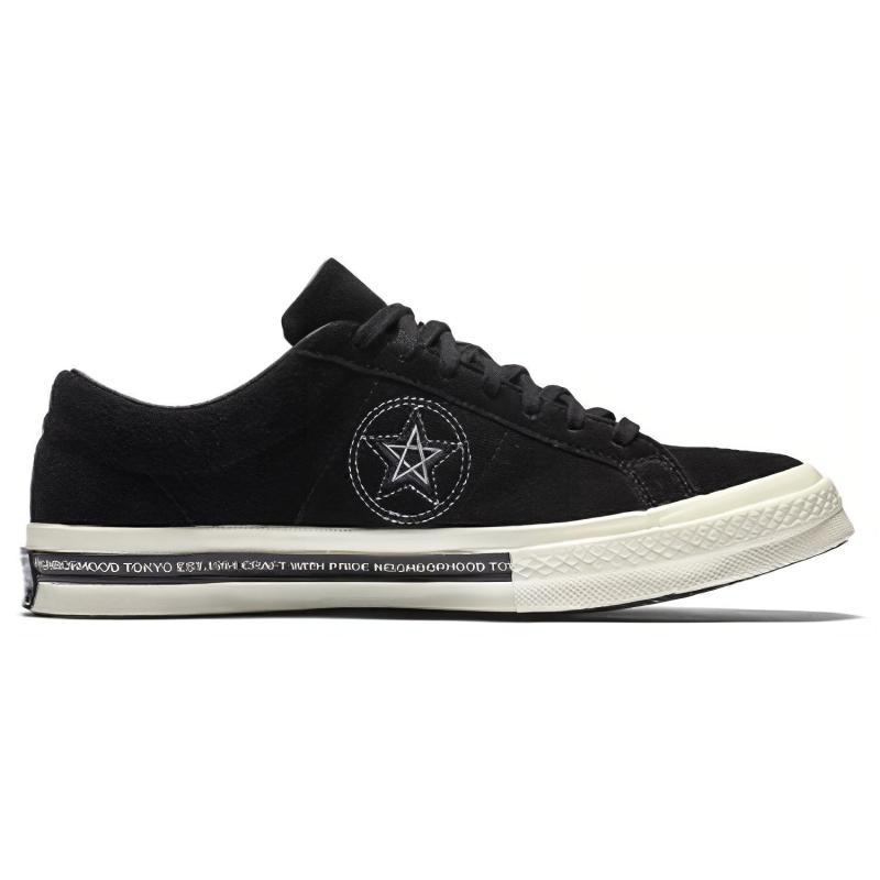 NEIGHBORHOOD x Converse One Star 74 Нескользящие Легкие Низкие Кеды для Скейтбординга Унисекс Черно-белые