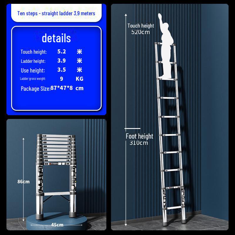 Многофункциональная складная телескопическая лестница из нержавеющей стали