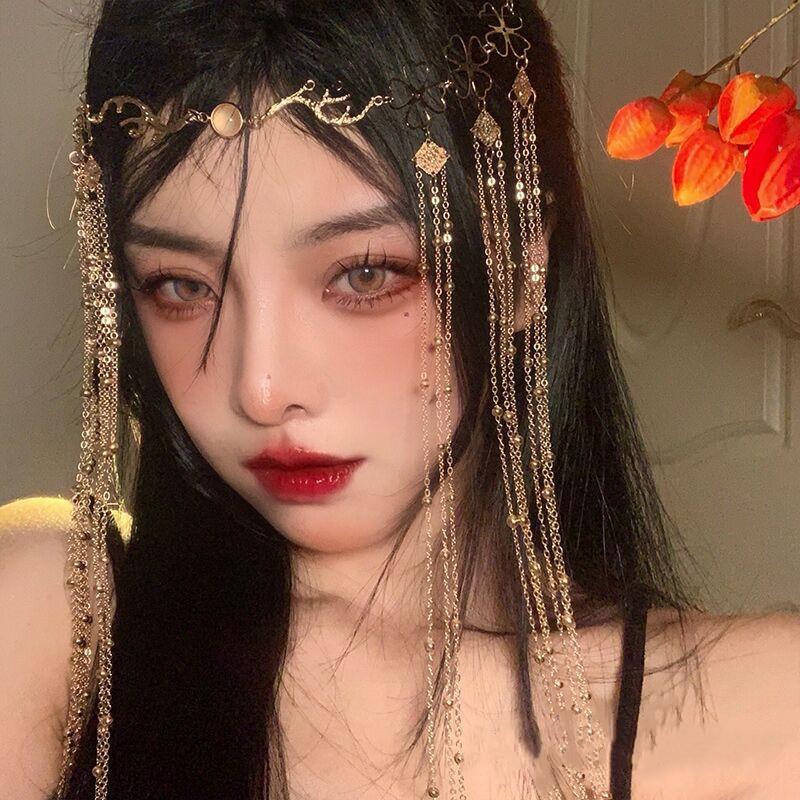 1PC Vintage Hair Jewelry Chinese Style Hairband Tassel Forhead Decoration Headpiece Chinese Hairpin Hair Accessories for Women