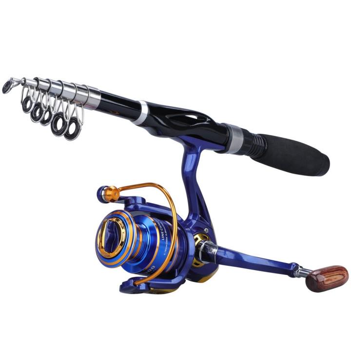 Sougayilang Spinning Fishing Rod Reel 1.0m 1.5m Fiber Ultralight Spinning Fishing Pole GR 5.2:1 13BB Spinning Fishing Wheel Full Metal Fishing Combo