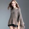 Women's Fashion Casual Fall Winter Solid Color Print 1/2 Sleeves One Shoulder Sweaters