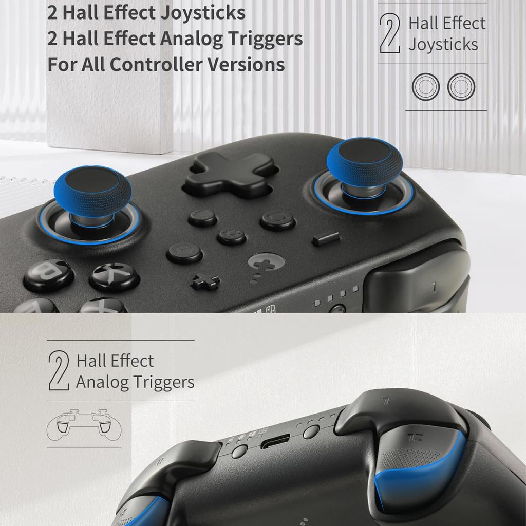 GuliKit KK3 PRO Wireless Compatible with and Hall Effect Sensor and Rear Paddle Buttons Controller, Black, PC, Switch, Android, iOS, Sticks, 6-Axis