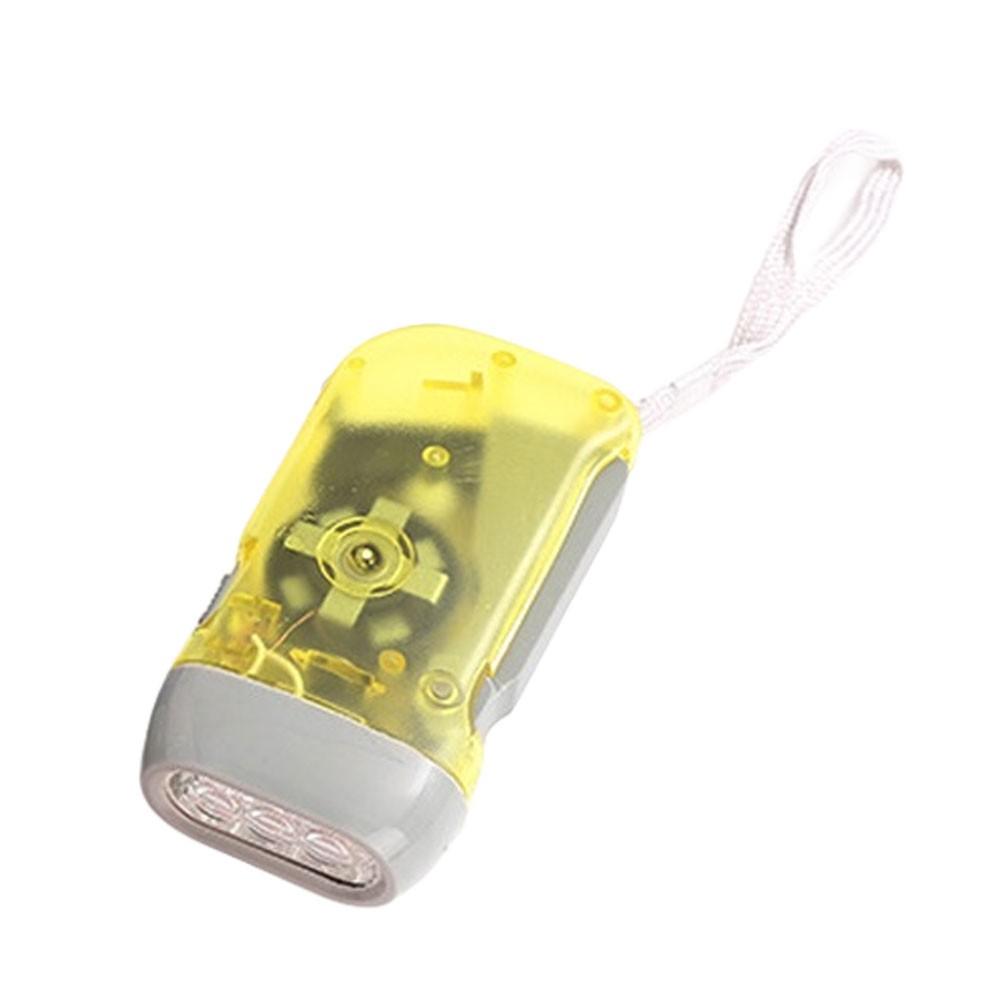 Portable outdoor hand-crank generator flashlight for mini pocket camping light