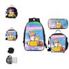Lankybox Cartoon Lunch Bag Set 3 Piece Shoulder Backpack Package