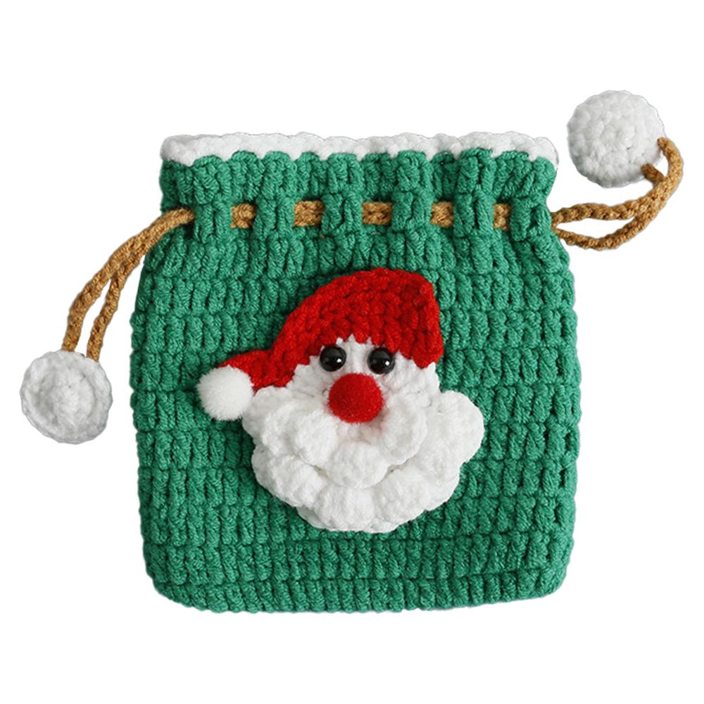 Coin Purse For Women Drawstring Crochet Christmas Wallet Coin Pouch For Change Money Cash Jewelry Lipstick Earbuds Shopping
