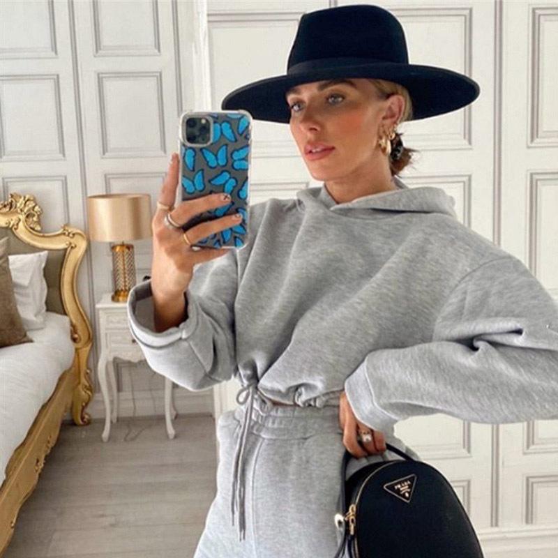 Повседневный спортивный костюм Queen, однотонная спортивная одежда с капюшоном и брюками