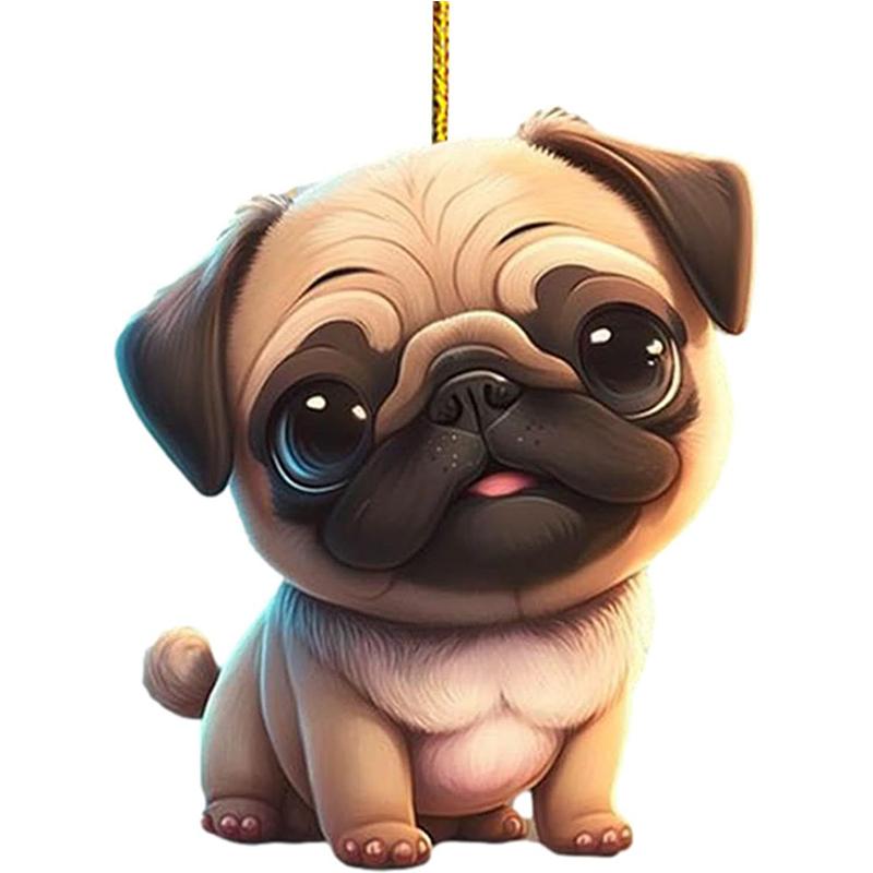 New Christmas Cute Dog Series Christmas Tree Decorations Car Acrylic Pendant AVE