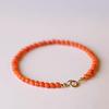 Винтажный браслет из агата Наньхун вишнево-красного цвета, тонкий 3 мм, на красной нити, женский подарок