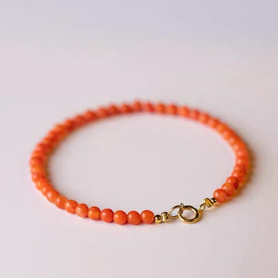 Винтажный браслет из агата Наньхун вишнево-красного цвета, тонкий 3 мм, на красной нити, женский подарок