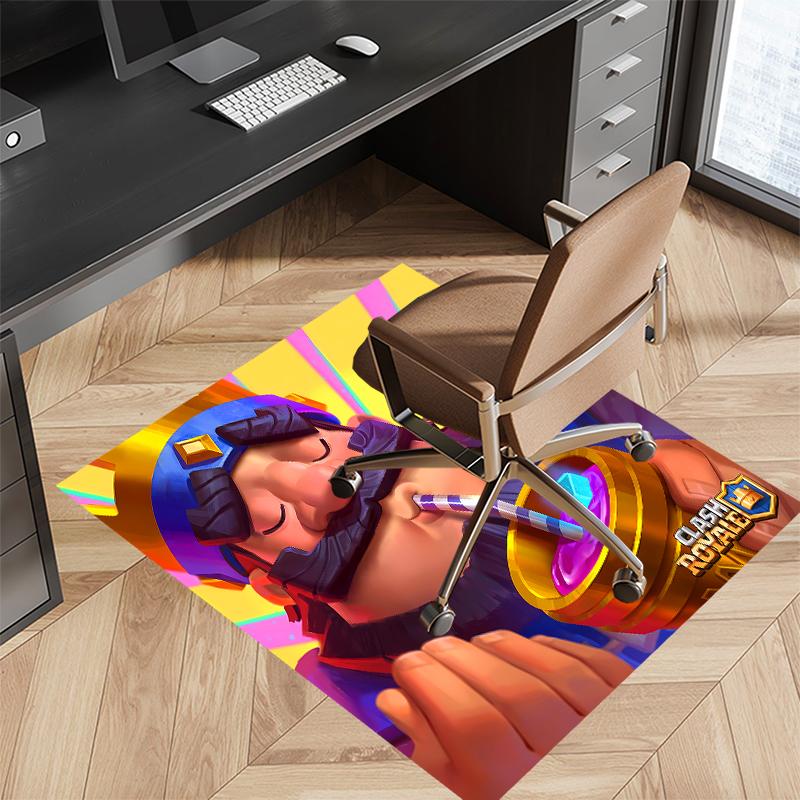 1 шт. Коврик с принтом Clash Royale - Мягкий, Моющийся, Нескользящий Коврик для Помещений, для Офисных Стульев, Гостиной, Домашнего Офиса, Декоративный Коврик