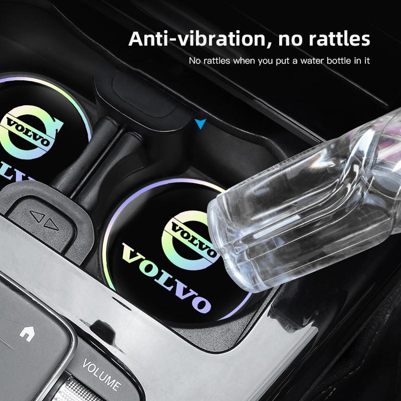2Pcs Car Water Cup Mat Auto Interior Storage Pad Accessories For Volvo Xc60 Xc90 V40 V60 S60 V50 V90 S80 C40 XC40 V70 XC70 C30