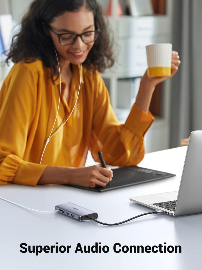 Ugreen USB C Hub USB Hub 4K Output 100W Power Delivery 1Gbps Gigabit Ethernet LAN Port Port Port Card Reader Slot Docking Station Compatible with