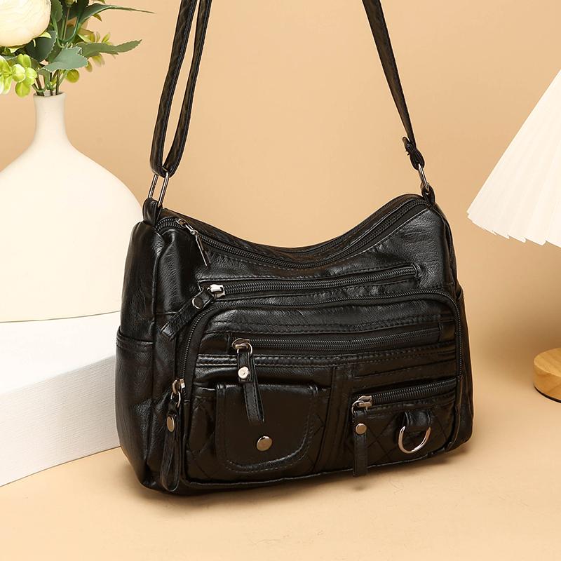 Женская многокарманная стеганая многослойная сумка через плечо AVE