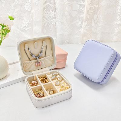 Простая шкатулка для хранения украшений, дорожная, креативная, мини, портативная, для серег-гвоздиков, ожерелий, колец, упаковочная коробка для ювелирных изделий