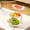 Современная трехъярусная тарелка для подачи фруктов и закусок с золотой подставкой