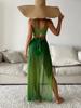 2023 Зеленый Градиентный Комплект Бикини из Трех Частей с Юбкой для Женщин - Европейский и Американский Стиль