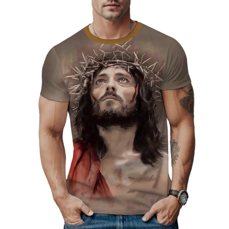 Летний топ с круглым вырезом и 3D-принтом, модные трендовые повседневные футболки с короткими рукавами для мужчин