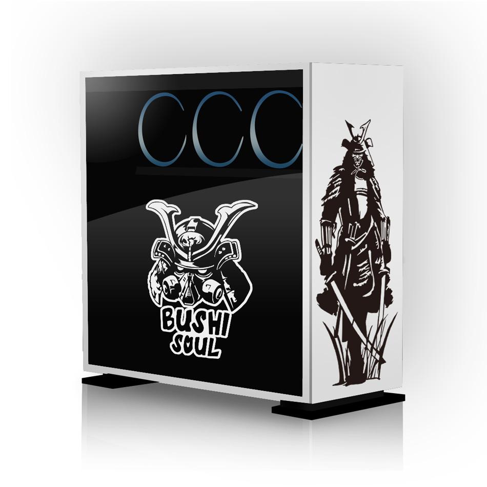 Japanese Samurai Vinyl Stickers for PC Case,Personality Decor Graffiti Decals for Atx Computer Chassis Skin,Waterproof Sticker