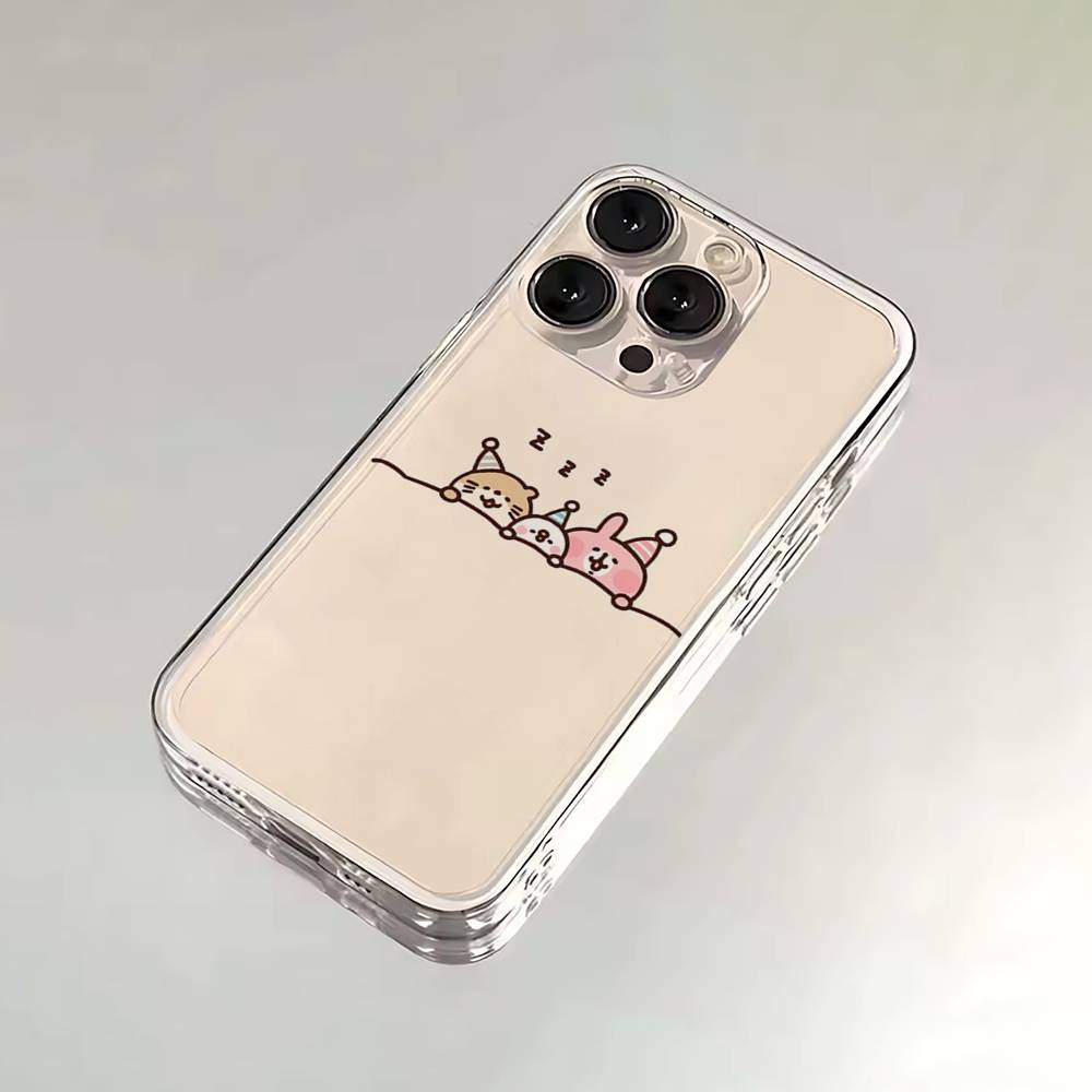 K-Kanahei Pink Bunny Phone Case For iPhone 16,15,14,13,12,11,17 Pro,Max,Plus,X,XS,XR,SE,Mini Transparent Soft Cover