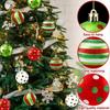 30/6pcs Electroplating Glitter Christmas Balls Color Painting Xmas Tree Hanging Ball Pendants Ornament New Year Party Home Decor