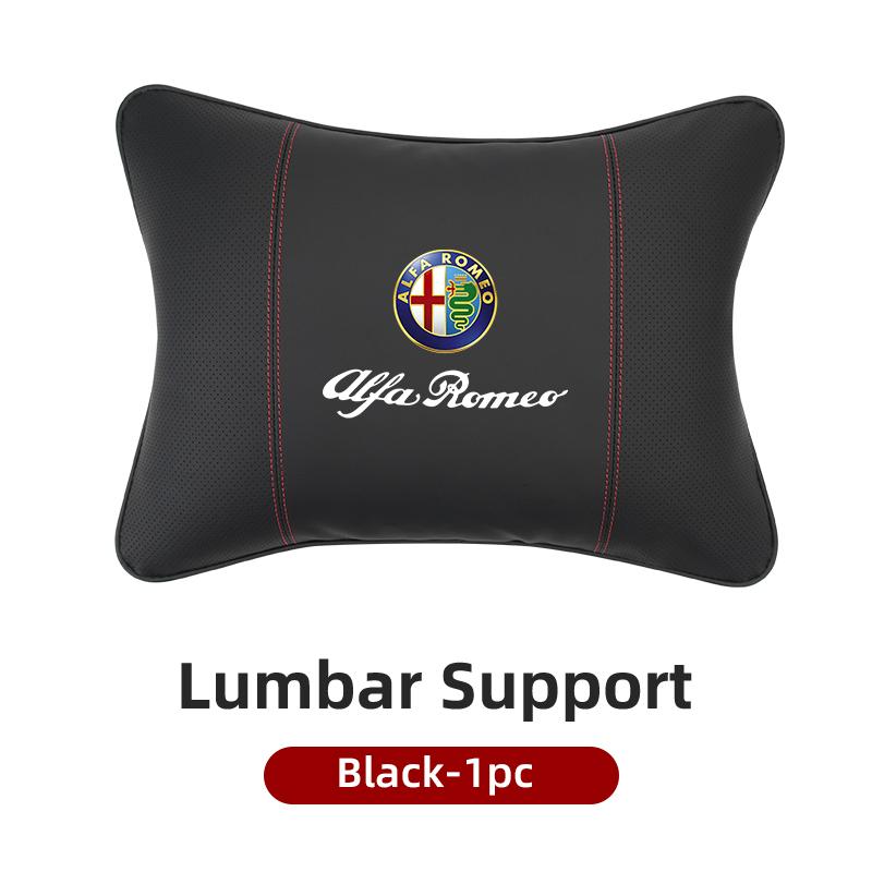LMRGZ1 Leather Car Seat Neck and Back Pillow Breathable Accessories For Alfa Romeo 159 Giulietta Giulia 147 Mito 156 166 GT