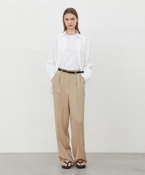 RIDIFI Twill Line Stitch Pants_Beige