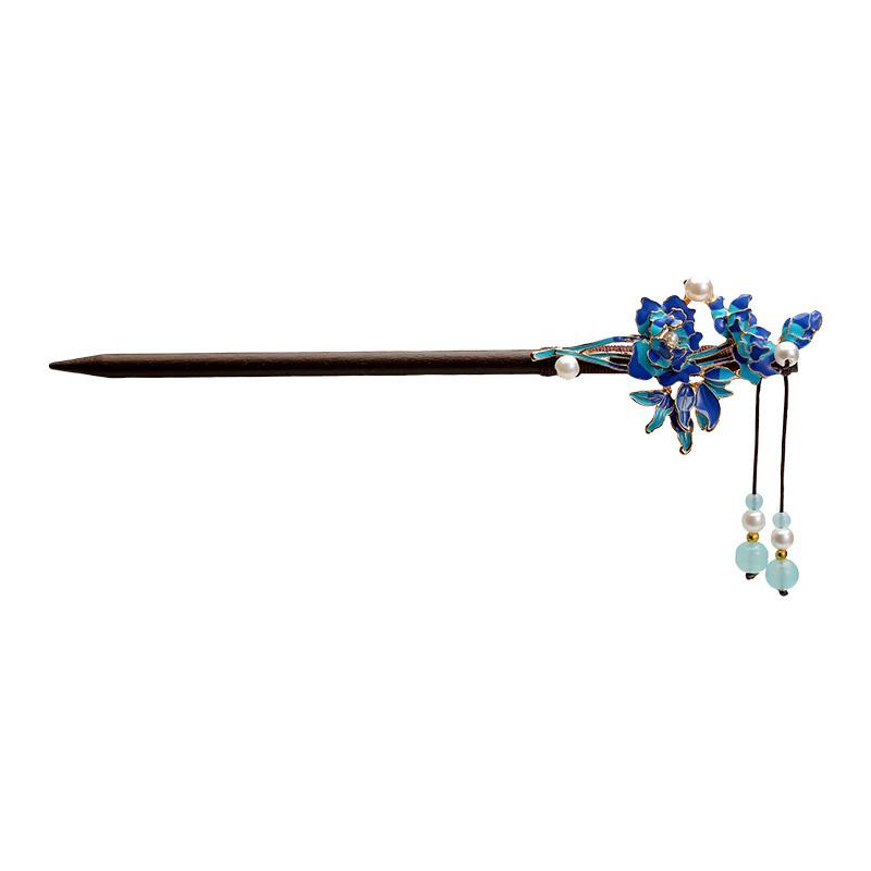 1Pc Updo New Chinese Style Tassel Ancient Headwear Tassel Hairpin Fresh Wood Flower Hairpin