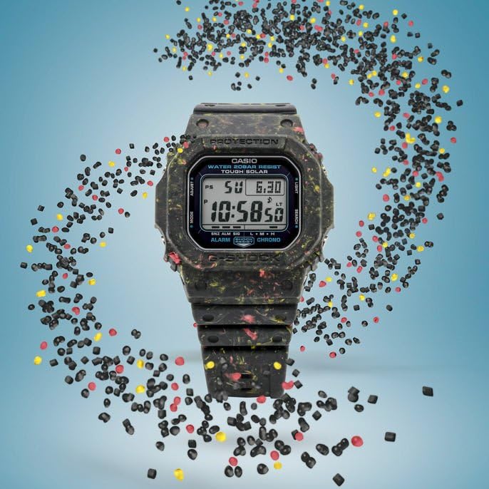 CASIO G-Shock Recycled Resin Multicolor Digital Watch G5600BG-1, Black, Classic