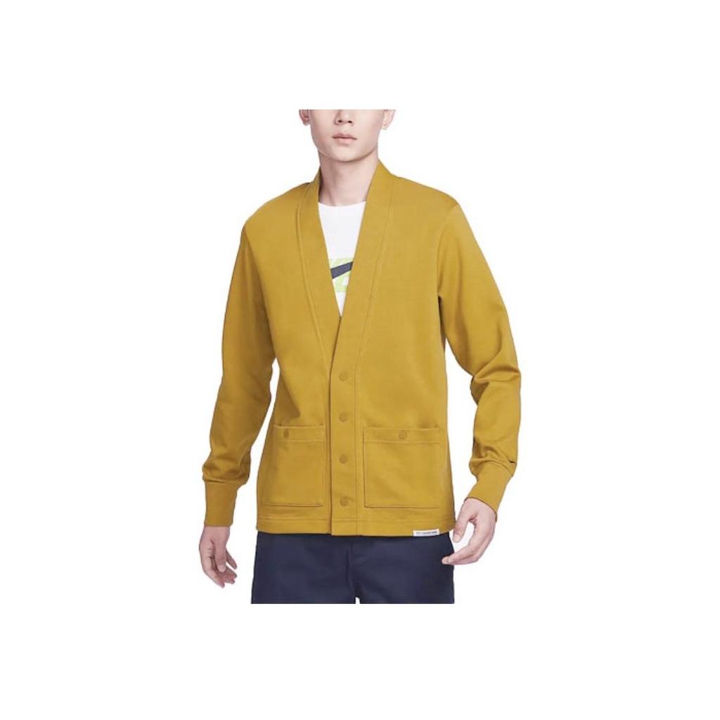 Nike Dri-FIT Standard Issue Однотонный вязаный кардиган с длинным рукавом Мужские кардиганы Медный FB5465-716