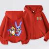 Fashionable Autumn Winter Long Sleeved Fun Cartoon Printed Hoodie Comfortable Warm Pullover Sports Casual Children's Zipper Hoodie