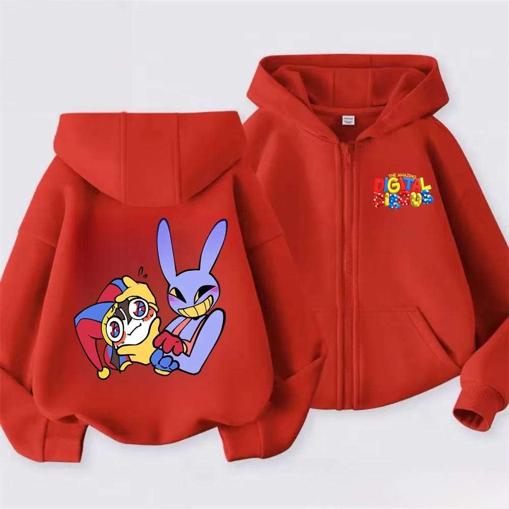 Fashionable Autumn Winter Long Sleeved Fun Cartoon Printed Hoodie Comfortable Warm Pullover Sports Casual Children's Zipper Hoodie