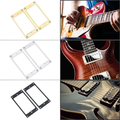 Set of 2 Pickup Frames, Guitar Pickup Rings, Easy to Use, Decorative, Metal, Stable, Deformation Resistant, Replacement Accessories for Musical Instru