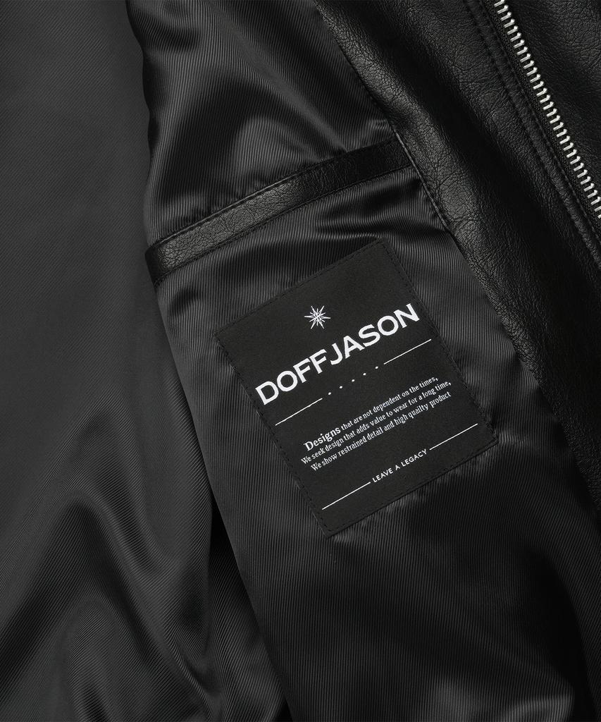 Doffjason Оверсайз Черная кожаная куртка Фантом