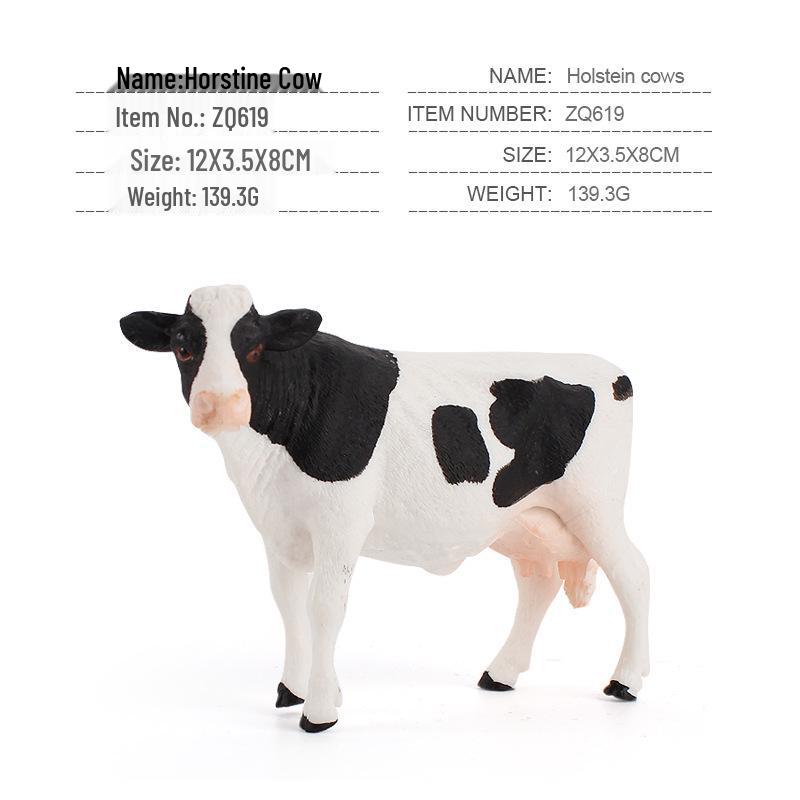 Детская твердая имитация коровы модель животного игрушка орнамент