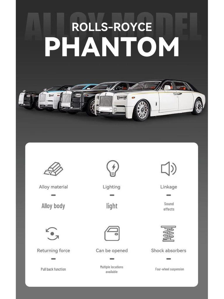 1:Модель автомобиля Rolls-Royce Phantom из сплава в масштабе 1:18 - Предмет коллекционирования и декоративный элемент