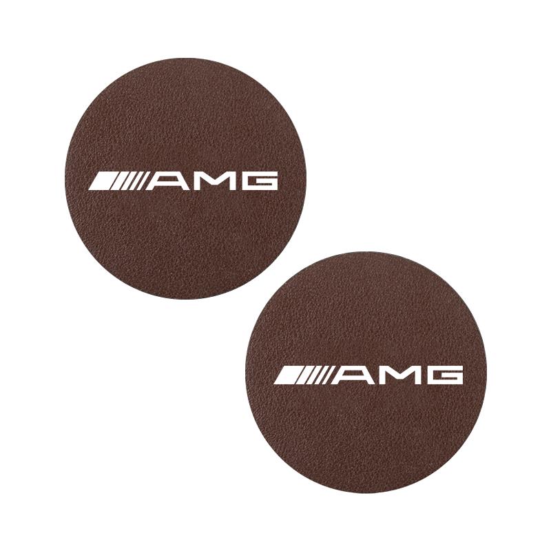 2Pcs Car Carbon Fiber Water Cup Mat Coaster Non Slip Pad For Mercedes Benz AMG GLC GLB GLE W203 W206 Interior Mouldings TXBD PQRST1