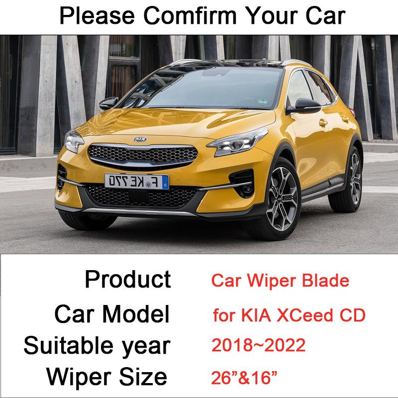 Car Front Windshield Wiper Blades for KIA XCeed CD 2018 Frameless Durable Rubber Snow Scraping Accessories