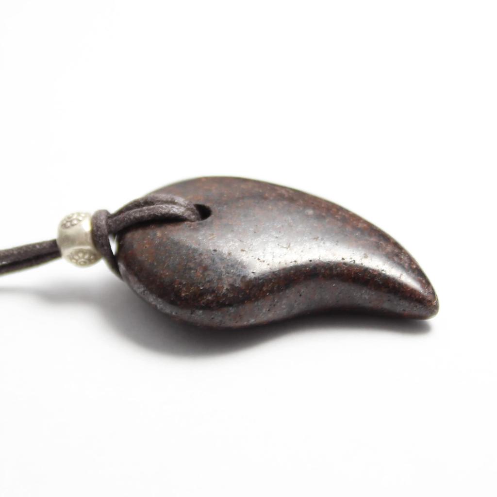 Natural Stone Power Stone Space Meteorite Chondrite Sahara NWA869 Magatama Pendant Choker