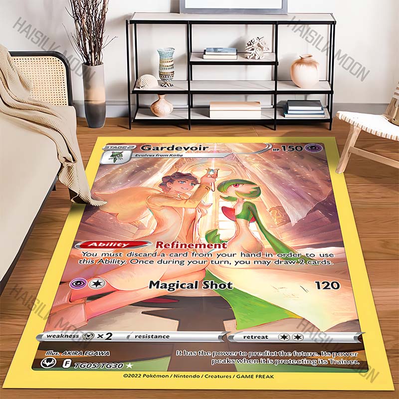 15 SIZES P-Pokemon Mimikyu Gardevoir Cards Print Carpets Bedroom Living Room Sofa Study Rug Children's Room Large Decorative Mat