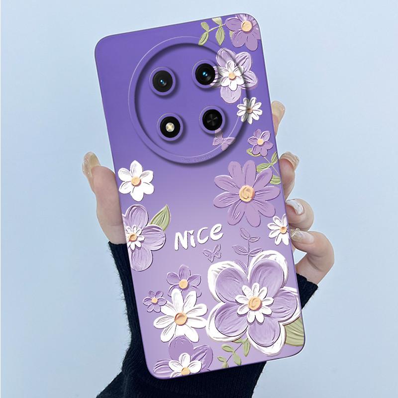 For Honor X9C 2024 Case Simplicity Flower Liquid Soft Silicone Back Cover for HonorX9c X 9C Phone Funda Magic7 Lite Bumper Shell
