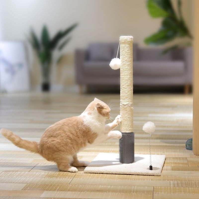Когтеточка для кошек Точилка для ногтей Башня для кошек Большая игрушка-обертка из пеньковой веревки В комплект входит щетка для шерсти кошек Товары для животных Уголок для кошек для взрослых кошек Котята Кошка Кошка Mies´