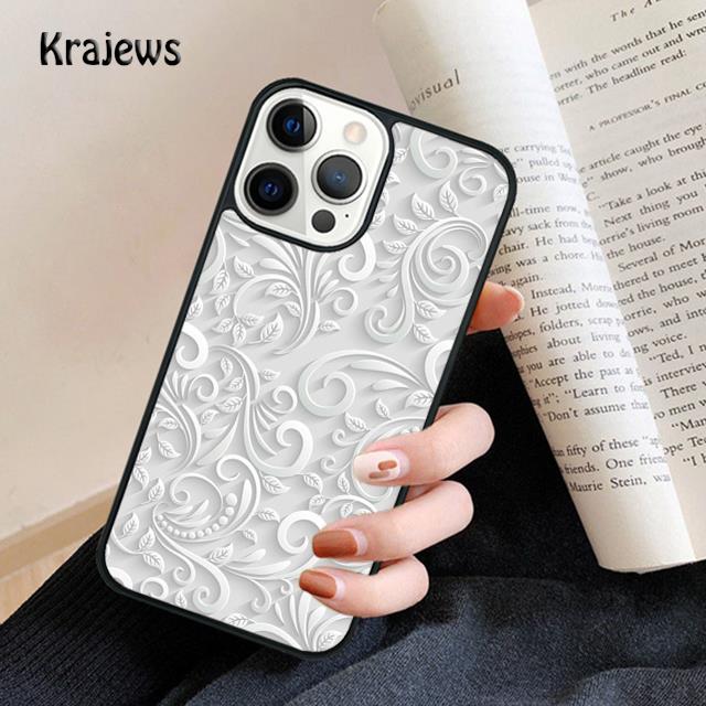 3D Flower Relief Soft Phone Case For iPhone 17 Air 16 15 14 Max Plus 11 12 13 Pro Max Phone Cover coque Fundas