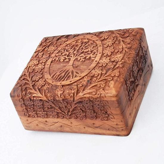 Handmade Wooden Jewellery Box for Women Jewel Organizer Tree Decor Gift Products