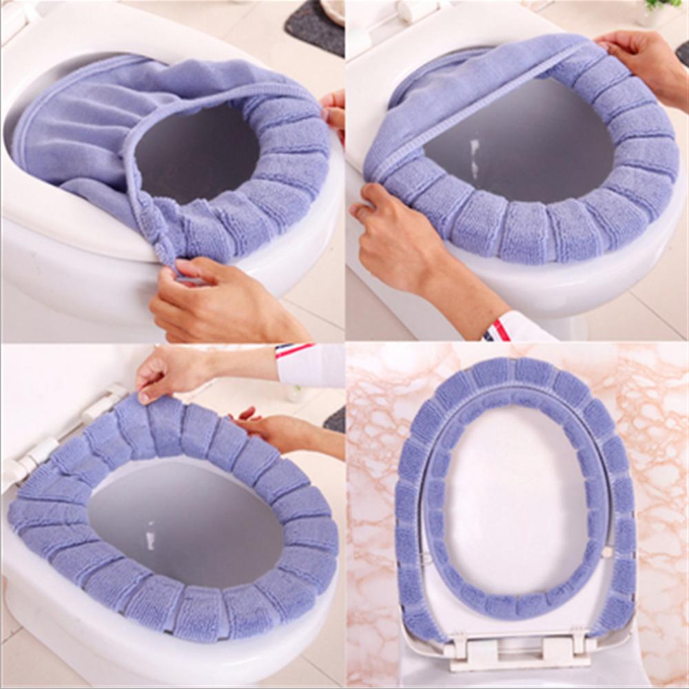 1PC Bathroom Warmer Washable Cloth Toilet Seat Cover Thick Soft Comfortable Baby Potty Seats Case