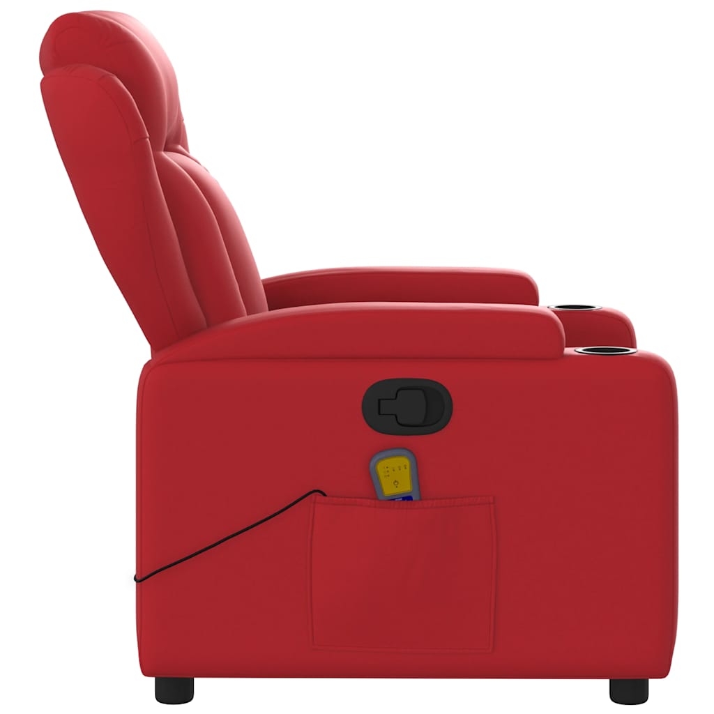 Massage Chair Red Synthetic Leather