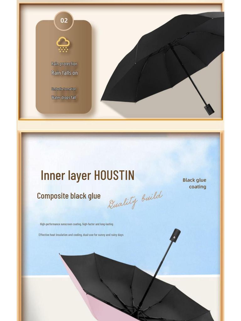 Большой зонт двойного назначения: Защита от солнца и водонепроницаемость, ручное складывание, для женщин - Бесплатная доставка