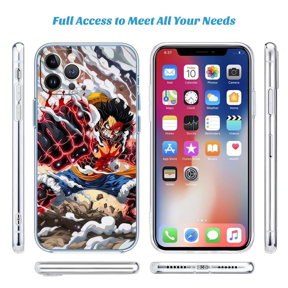 One Piece Art Soft Shell Transparent Phone Case for Motorola Moto G7 G8 G9 G84 G85 G73 G24 G15 Z2 Play Power Plus
