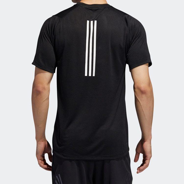 Adidas T Shirts Men's Black Crew Neck Moderate Straight Fit DX9505