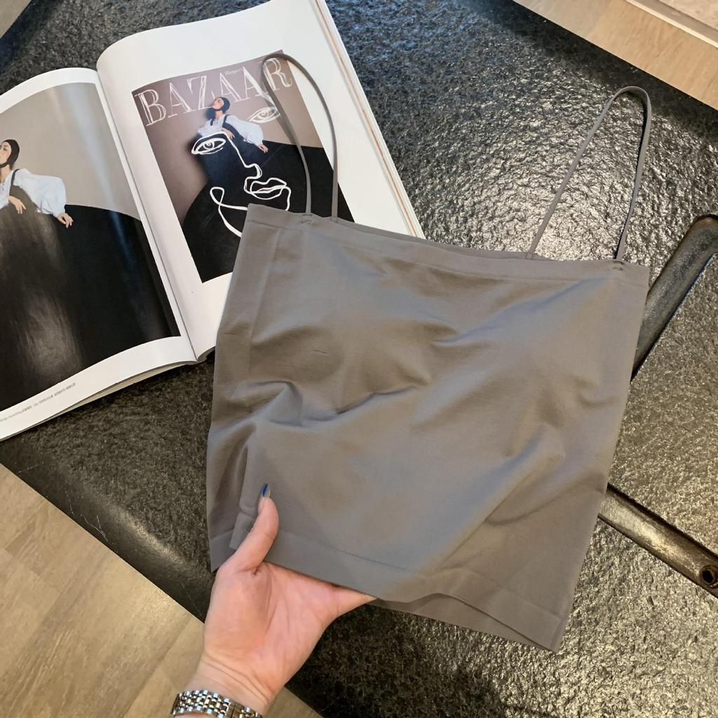 Бесшовный женский топ-труба, майка с фиксированной грудной чашкой для ношения как внутри, так и снаружи.